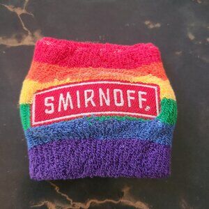 Smirnoff Vodka Gin Gay Pride LGBTQ Rainbow Terrycloth Wrist Band
